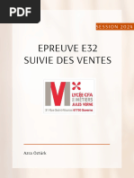 Epreuve E32 Suivie Des Ventes: SESSION 2024