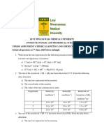 Assignment (Chemical Kinetics and Chemical Equilibrium)