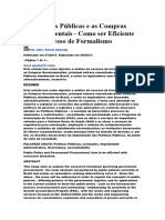 As Políticas Públicas e As Compras Governamentais