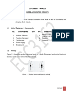 Experiment 1-Analog Diode Application Circuits