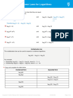 Multiplication and Power Laws For Logarithms: Log (8) Log (2) 3 Log (2) + Log (2) 2 + 1 3