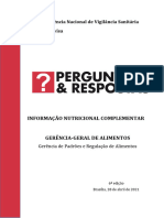 Perguntas e Respostas Sobre Informação Nutricional Complementar - 6 Versão