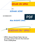 Seminar On GPRS: Sonam Soni