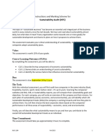 Instructions and Marking Scheme For Sustainability Audit (25%)