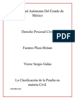 La Clasificacion de La Prueba en Materia Civil