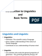 Linguistics - Lecture 1