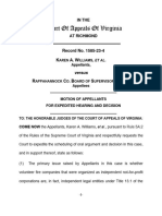 Virginia Court of Appeals - Motion For Expedited Hearing and Decision 1585-23-4 (Williams V Rapp BOS, Et - Al.