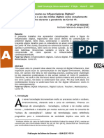 Professores Ou Influenciadores Digitais? Refletindo Sobre o Uso Das Mídias Digitais Como Complemento Do Ensino Durante A Pandemia de Covid-19