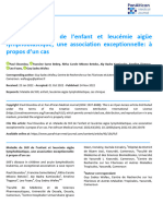 2022 Maladie de Still de L'enfant Et Leucémie Aigüe Lymphoblastique, Une Association Exceptionnelle, À Propos D'un Cas