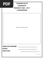 GR 11 Geo Research Task Loadshedding 2024