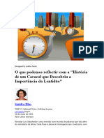 Artigo Sandra Dias O Q Podemos Reflectir Sobre A História de Um Caracol..