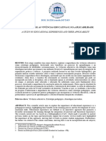 Um Estudo Sobre As Vivências Educativas e Sua Aplicabilidade