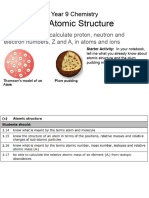 Year 9 Chemistry Unit 1c Atomic Structure 1