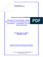 Banques Commerciales, Institutions de Micro-Finance Et Financement de L'économie Guinéenne: Proposition de Schémas de Rapprochement