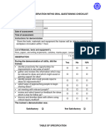 Demonstration Checklist