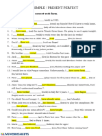 Simple Past Vs Present Perfect Practice