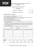 FPMA1054 Business Statistics Coursework Assignment