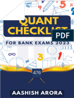 Quant Checklist 476 by Aashish Arora For Bank Exams 2024