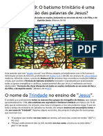 O Batismo Trinitário de Mateus 28 19 É Uma Adulteração Das Palavras de Jesus