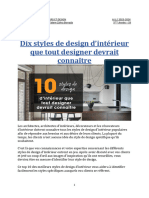 Dix Styles de Design D'interieur