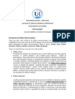 Instrumentos de Política Macroeconómica