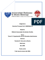 Tarea 2.1. Organización de Los Tribunales Dominicanos Yolanda M. Veras de La Rocha