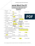 General Mock Test IV - Solved Paper