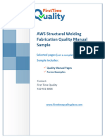 AWS Structural Welding Fabrication Quality Manual Sample