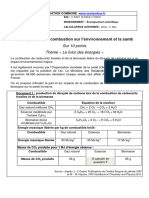 Les Impacts de La Combustion Sur Lenvironnement Et La Santé Enseignement Scientifique Terminale