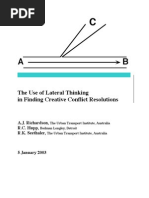 The Use of Lateral Thinking in Finding Creative Conflict Resolutions