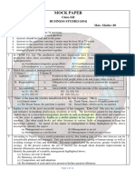 XII Business Studies Mock Paper - Answer Key 2024