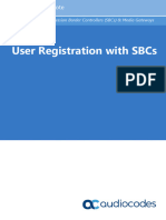 User Registration With Sbcs Configuration Note