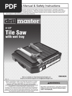 Tile Saw: With Wet Tray