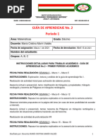 Guía de Aprendizaje No.2 - Primer Período - DÉCIMO MATEMÁTICAS