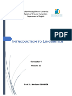 1 - M23 - S4, Intro. To Linguistics, Gr. 3&4, Pr. Ouahidi