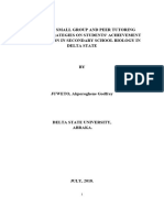 Effects of Small Group and Peer Tutoring Teaching Strategies On Students' Achievement and Retention in Secondary School Biology in Delta State