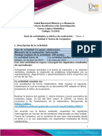 Guía de Actividades y Rúbrica de Evaluación - Unidad 4 - Tarea 4 - Teoría de Conjuntos