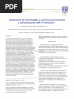 Clasificacion de Enfermedades y Condiciones Periodontales y Periimplantarias 2018. Parte 1