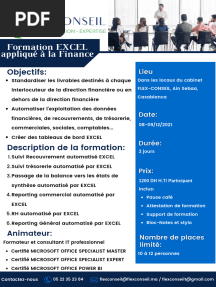 Fiche Formation EXCEL Finance