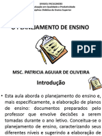 O PLANEJAMENTO DE ENSINO - Apresentação