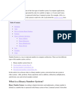 A Binary Number System Is One of The Four Types of Number System