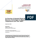 An Overview of Industrial Waste Heat Recovery Technologies For Moderate Temperatures Less Than 1000ºF