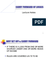 Set Off & Carry Forward of Losses: Lecture Notes