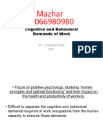 Cognitive and Behavioral Demands of Work... DR Mazhar 03066980980