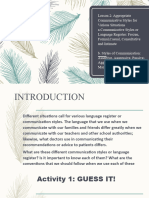 Lesson 2 ENG 9 Appropriate Communicative Styles For Various Situations