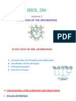 BIOL 286 Lecture 2 ARTHROPOD EVOLUTION With Annotations