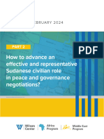 How To Advance An Effective and Representative Sudanese Civilian Role in Peace and Governance Negotiations