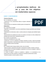 Relaciones y Propiedades Ópticas de Los Materiales y Uso de Los Objetos Fabricados Con Materiales Opacos