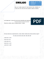 Simulado Estatística, Equação Do 2º Grau Incompleta