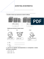 Evaluación Final de Matemática